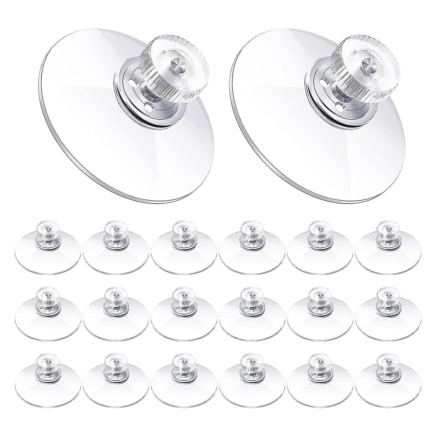 20 Pcs Ventouses en Plastique 40mm Pvc Transparent Ventouses Forte Adhérence