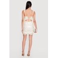 thumbnail image 3 of Women's Floral Sequin Side Ruched Lace Up Back Mini Dress, 3 of 3