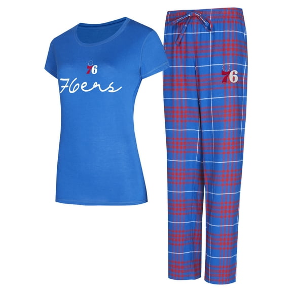 Women's Concepts Sport Royal/Red Philadelphia 76ers Vector Top & Flannel Pants Sleep Set