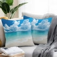 thumbnail image 2 of Ocean Beach Outdoor Pillow Covers Pack of 2 Summer Nature Sea Sky Cloud Scenery Waterproof Throw Pillow Covers Decorative Cushion Cases for Patio Garden Tent Balcony Couch 18x18 inch, 2 of 8