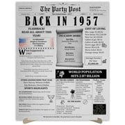 65th Birthday Party Decorations Poster - 65 Years Ago Anniversary Card for Women and Men. Back In 1957 Home Decor Supplies for Her or Him Turning 65 Years Old. 11 x 14 In Birthday Retro Card UNFRAMED