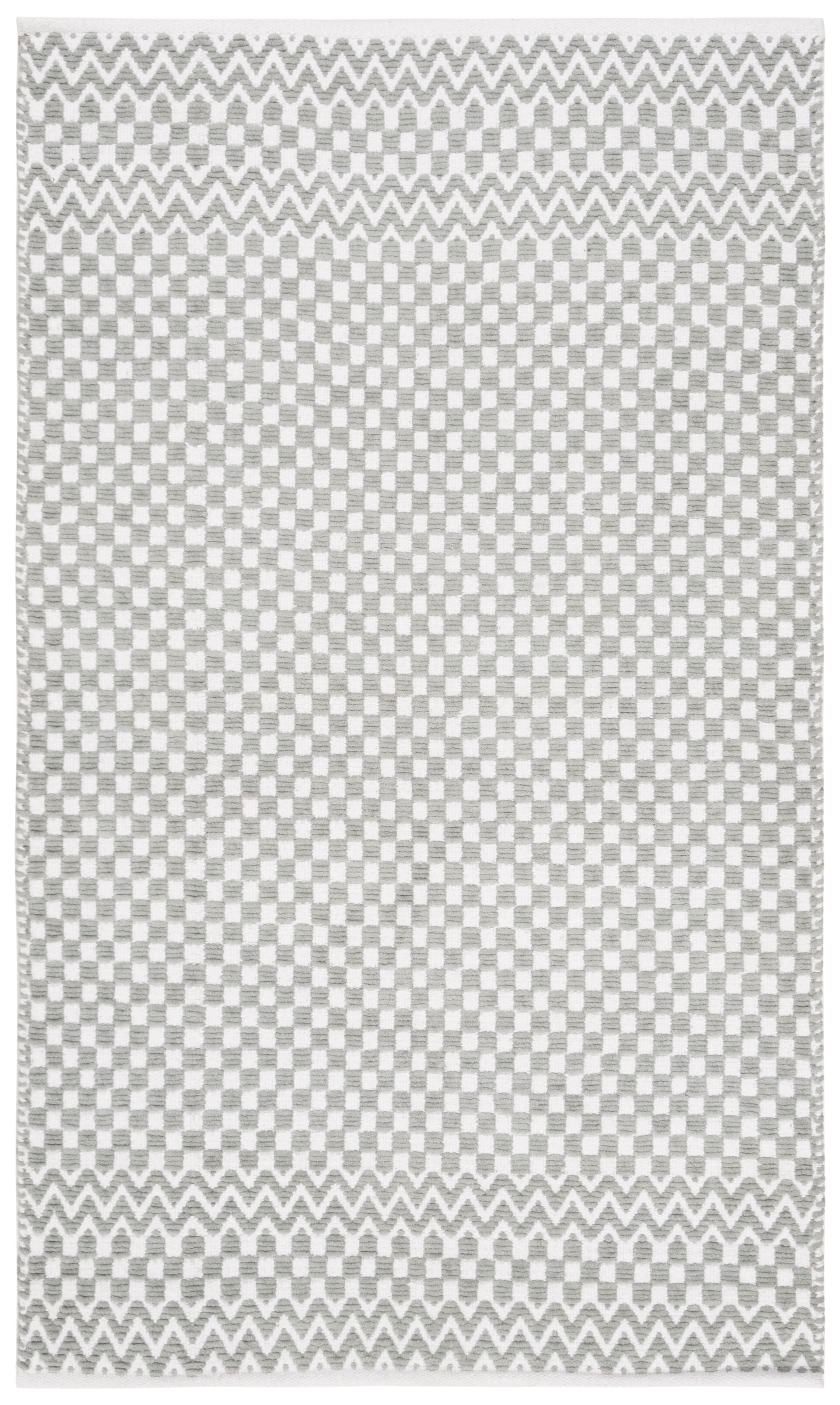 SAFAVIEH Boston Peter Geometric Cotton Area Rug, Grey, 5' x 8'