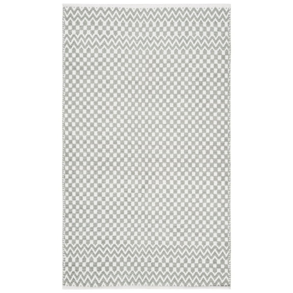 SAFAVIEH Boston Peter Geometric Cotton Area Rug, Grey, 3' x 5'
