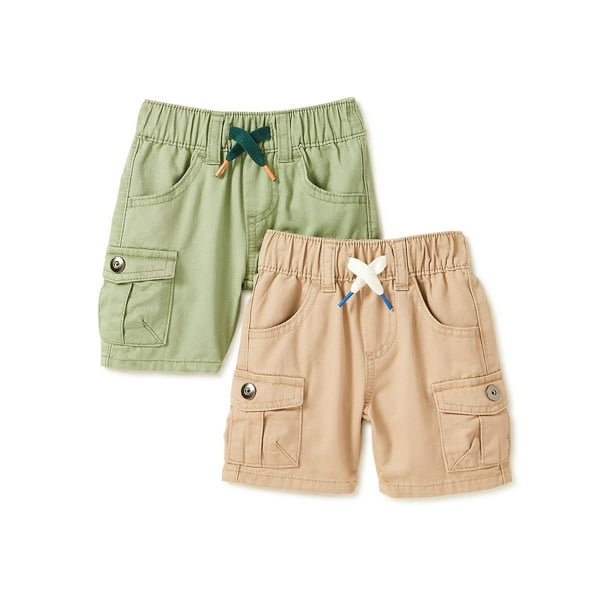 Wonder Nation Baby and Toddler Boy Cargo Shorts Multipack, 2Pack