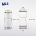 thumbnail image 2 of 1/2" x 3/8" Pneumatic Push to Connect Fittings Straight Union, White, 2 of 7