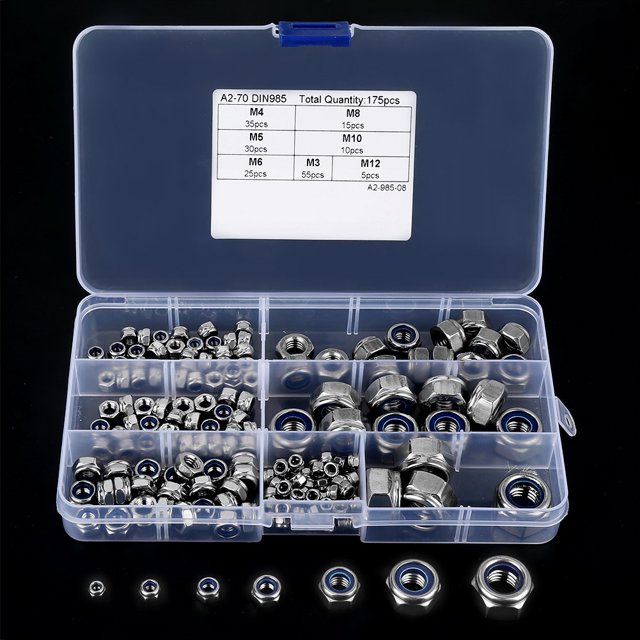 Écrous, 175pcs M3 M4 M5 Écrous Hexagonaux Vis Robuste et Résistant