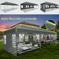 thumbnail image 3 of HOTEEL 10x30 EZ Pop Up Canopy with 8 Sidewalls, One Push Setup Glow Party Tent for Commercial, Waterproof UPF50+ Wedding Tent with Wheeled Bag & Air Vent, Gray, 3 of 11