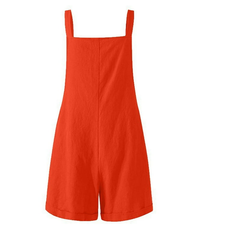 Womens Shorts Overalls Clearance Relaxed Loose Bib Pants Coverall