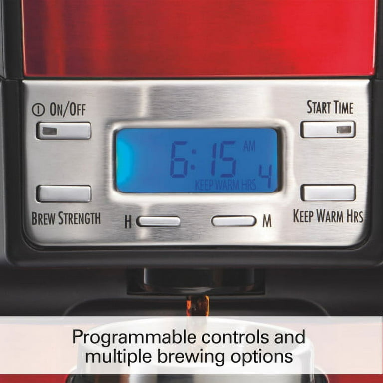 12 Cup Programmable Coffee Maker, Red - 43253R