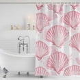 thumbnail image 3 of Xipuska Pink Coastal Shell Shower Curtain - Water Repellent Fabric Shower Curtains Washable, Summer Beach Nautical Ocean Decorative Polyester Cloth Bathroom Curtains Modern Bath Decor 72"x78", 3 of 6