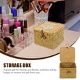 thumbnail image 6 of Straw Embroidery Gift Box Portable Storage Case Lidded Organizer Desktop Basket Wicker Small with, 6 of 6