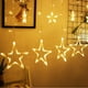 thumbnail image 1 of Cortinas de luces LED navideñas, guirnaldas de luces LED navideñas, cortinas de luces navideñas, guirnaldas de luces navideñas, luces de estrellas, cortinas de luces con estrellas, decoración navideña, 1 of 5