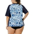 thumbnail image 3 of Alove Women's Plus Size Short Sleeve Swim Shirt Top Color Blocked UPF 50+ Rashguard, 3 of 5