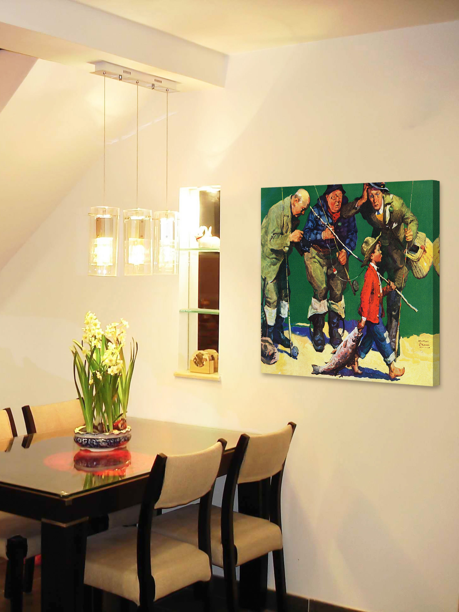 "The Best Fisherman" Painting Print on Wrapped Canvas