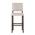 thumbnail image 4 of Linon Brook Full Back Wood Bar Stool, 30" Seat Height, Brown Finish with Linen Fabric, 4 of 10