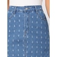 thumbnail image 5 of DARING DIVA Women's Swiss Dots Above Knee Length Denim Skirt Medium Blue, 5 of 7