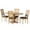 Natural/Brown, variant on Noble House Beckstrom Wood and Cane 5-Piece Expandable Oval Dining Set, Light Gray and Natural