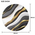 thumbnail image 6 of Black White Gold Wave Marble Round Tablecloth 60"x60",Wrinkle Wipeable Table Cloth for Kitchen Dining Room Picnic Patio Party, 6 of 6
