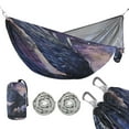 thumbnail image 2 of Wobogo The Starry Night Crow Camping Hammocks 330 lb Capacity with Tree Straps and Hanging Pockets for Outside Hiking Beach Backpack Travel, 2 of 8