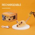 thumbnail image 5 of Hesai Interactive Cat Toys Mouse for Indoor Cats Rechargeable LED Cat Mouse Toy Feather Bell Tail Lifelike Electric Automatic Moving Mouse Cat Toy for All Breeds Cat Boredom Exercise-Yellow, 5 of 8