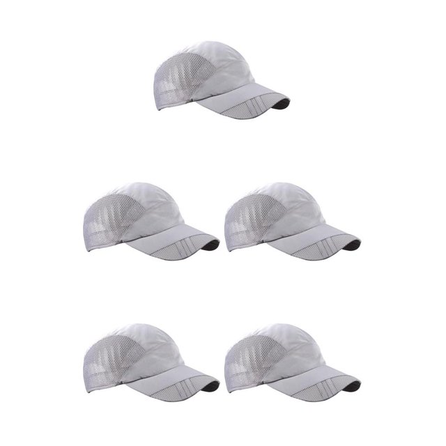 Wisewang Men Hat Clothing Accessory Sunshade Adjustable Outdoor Summer Quick Drying Mesh Baseball Caps Birthday Gift Light grey 5Set