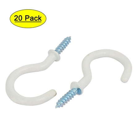 

Uxcell 1-1/2 Inch Plastic Coated Screw-in Open Cup Ceiling Hooks Hangers White 10pcs