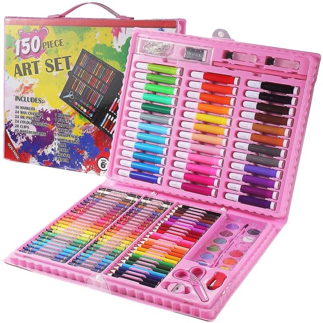 Belita Amy 150 piezas de suministros de arte para niños, juego de arte de lujo para niños para dibujar, pintar y más con caja de arte portátil// kaili Sencillez