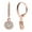 Rose Plated, variant on Cubic Zirconia Drop Earrings for Women Halo Round CZ Dangle Leverback Earring Wedding Gifts