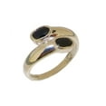 thumbnail image 1 of LBG British Made 9k White Gold Natural Sapphire Womens Band Ring - 33 size options - Size 9.5, 1 of 6