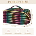 thumbnail image 4 of FORMRS Makeup Bag Travel Cosmetic Organizer for Women Fold Flat Zipper Pouch with Handle, Pink Block Pattern, 4 of 8