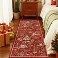 thumbnail image 4 of Wonnitar Christmas Runner Rug 2x6, Non Slip Washable Hallway Carpet Runner Soft Xmas Kitchen Rug Winter Reindeer Indoor Throw Rug for Entryway Bathroom Holiday Decor, Red, 4 of 14