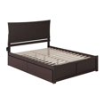 thumbnail image 1 of Leo & Lacey Transitional Solid Wood Urban King Storage Platform Bed in Espresso, 1 of 9