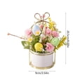 thumbnail image 3 of B Spring Easter Small Potted Plant Simulation Plant Fake Flower Decorative Ornament Home Living Room Desktop Bonsai Plastic Construction Style B 8.07X6.69X3.54 Inches, 3 of 7