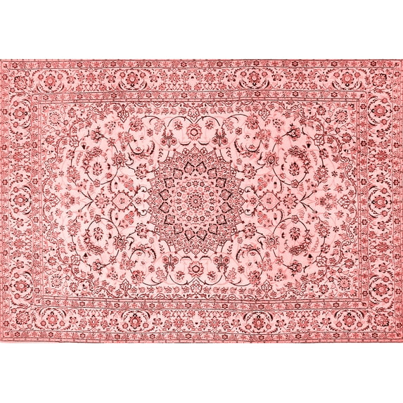 Ahgly Company Indoor Rectangle Medallion Red Traditional Area Rugs, 5' x 8'