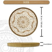 Round Jewelry Wood Tray 11.8 Inch Sun Geometric Wooden Pallet Vintage Printed Circle Tray Farmhouse Centerpiece Decorative Tray for Thanksgiving Day Christmas DIY