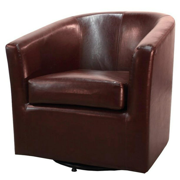 Hayden Swivel Bonded Leather Tub Chair, Leather Tub Chair Swivel