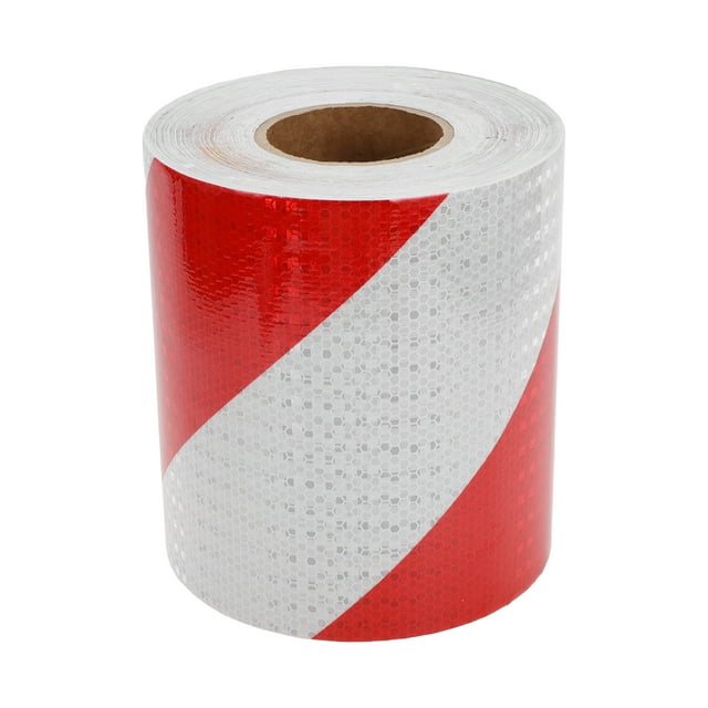 Cinta adhesiva de rayas con liberación de aire de 164.04ft x 7.87" para automóviles, Rojo, Blanco