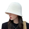 thumbnail image 2 of D-GROEE Winter Solid Color Bucket Hat for Women , Casual Warm Woolen Unisex Outdoor Fisherman Cap, 2 of 8