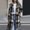 Black, variant on Women's Plaid Long Coat Open Front Lapel Collar Casual Winter Warm Outerwear with Pockets Button Down Full Length Jacket