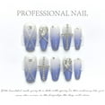 thumbnail image 3 of ADITYSHOP - Handmade Azure & Argent Cross Press-On Nails Small Blue Chrome Cross, Kit included, 3 of 11