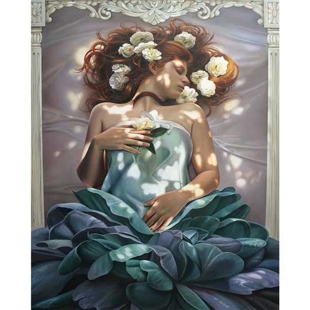 Cuadros Decorativos Flor hombre pintura al óleo por números Kit DIY pintura acrílica sobre lienzo (B1933) Likrtyny embutido en tela