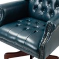 thumbnail image 6 of 14 Karat Home Vegan Leather Office Chair with Arms and High-Back, Height-adjustable Task Chair with 360-degree Metal Wheels, Turquoise, 6 of 10