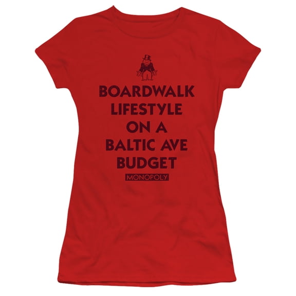 Monopoly Lifestyle Vs Budget S/S Junior Women's T-Shirt Sheer Red
