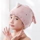 thumbnail image 2 of Toalla para secar el cabello para niñas, para baño, spa, piscina, gorro de microfibra suave para cabello rizado y mojado (rosa), 2 of 4