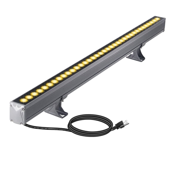 Yasotek LED Wall Washer Light 36W 3000K Warm White – 4500LM 40″ Linear LED Light Bar, IP65 Outdoor Wall Wash Lighting for Landscape, Sign & Building, Plug-and-Play 120V Floodlight with 6.56ft Cord