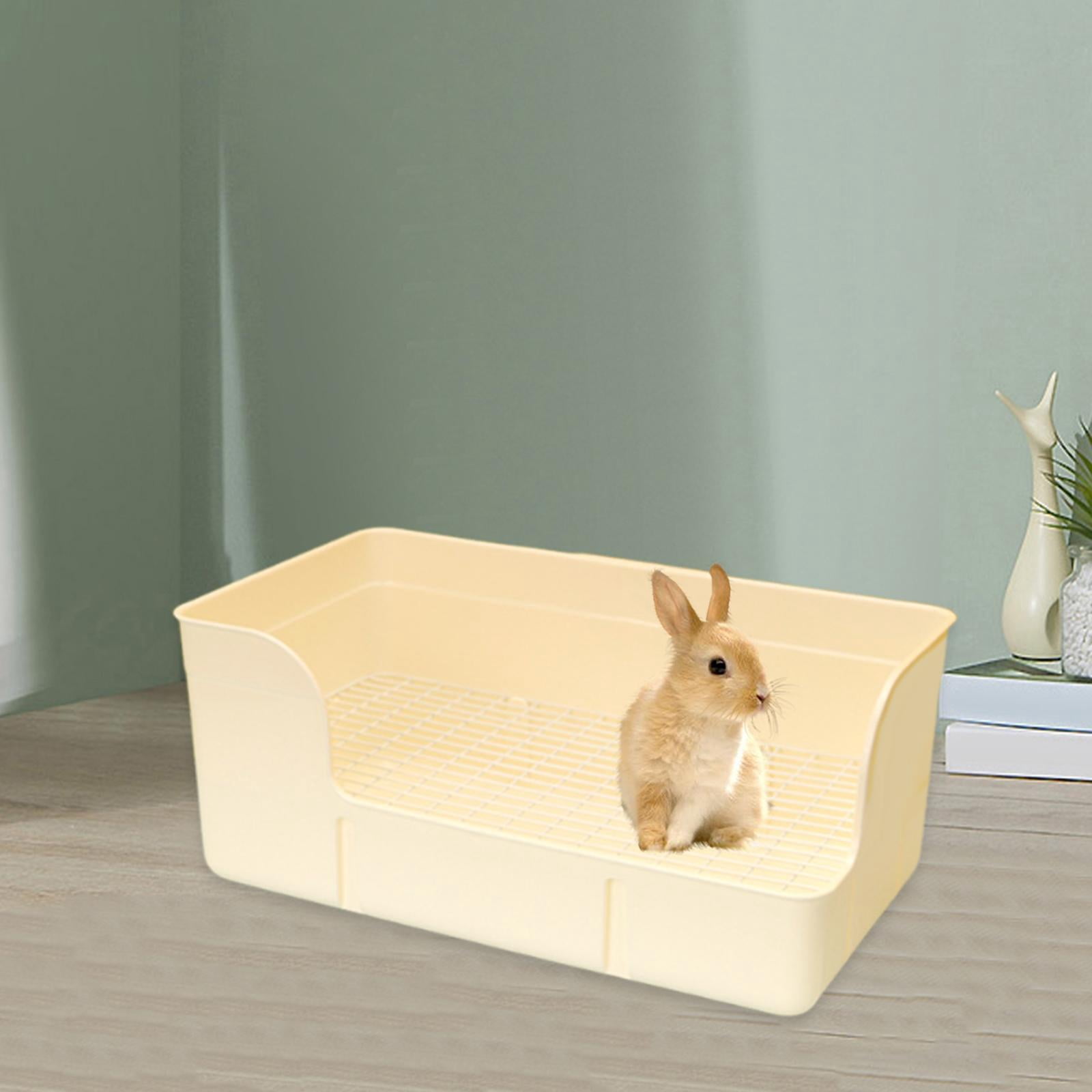 Stgfyxgs Pet Rabbit Litter Box Bedpan Rabbit Urinal Tray for Ferrets Chinchillas Rats Beige