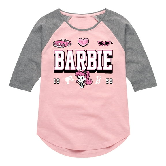 Barbie - Barbie Jersey - Youth Girls Shirt Tail Raglan T-Shirt