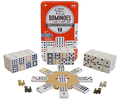 Dominoes Double 12 Color Number White Tile Standard Size 