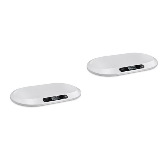 WORGEOUS 2pcs Smoothing Multi-Function Pet Scale Electronic Digital Baby Infant Pet Bathroom Weighing Scale (White)