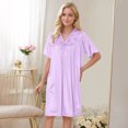 thumbnail image 5 of HomeGardon Nightgowns for Women,Summer Dresses Women's Short Sleeved Loose Plus Size Short Sleeved Sexy Lace Lace Imitation Silk Nightdress, 5 of 7